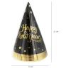 Czapeczki karnawałowe czarno złote Sylwester Happy New Year Nowy Rok 6 szt